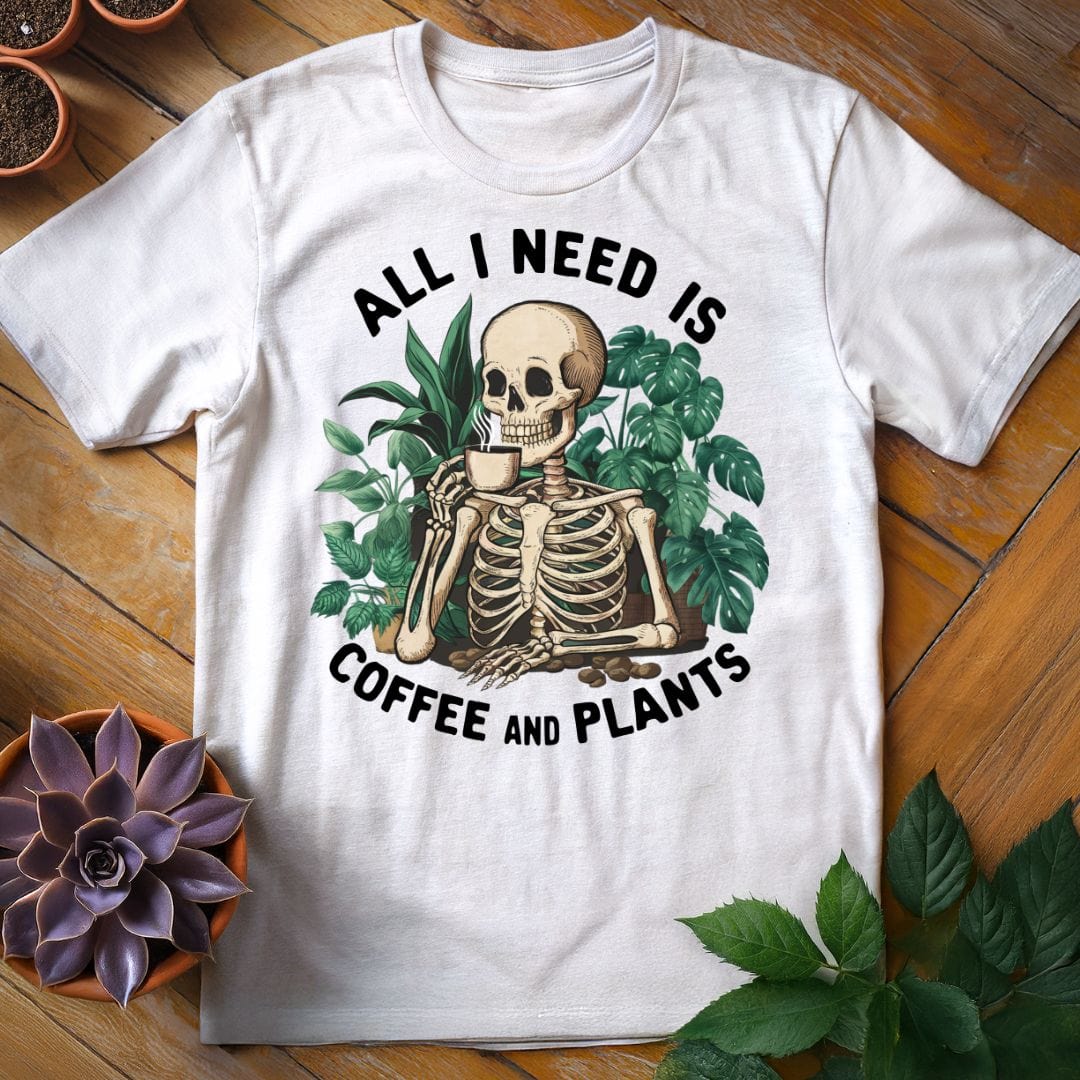 All I Need is Coffee and Plants Tee T-Shirt White / S