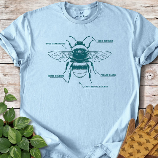 Bee Anatomy Tee, Light Blue