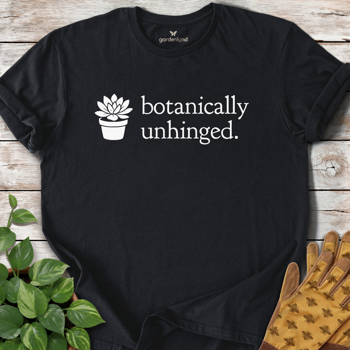 Botanically Unhinged Tee, Black