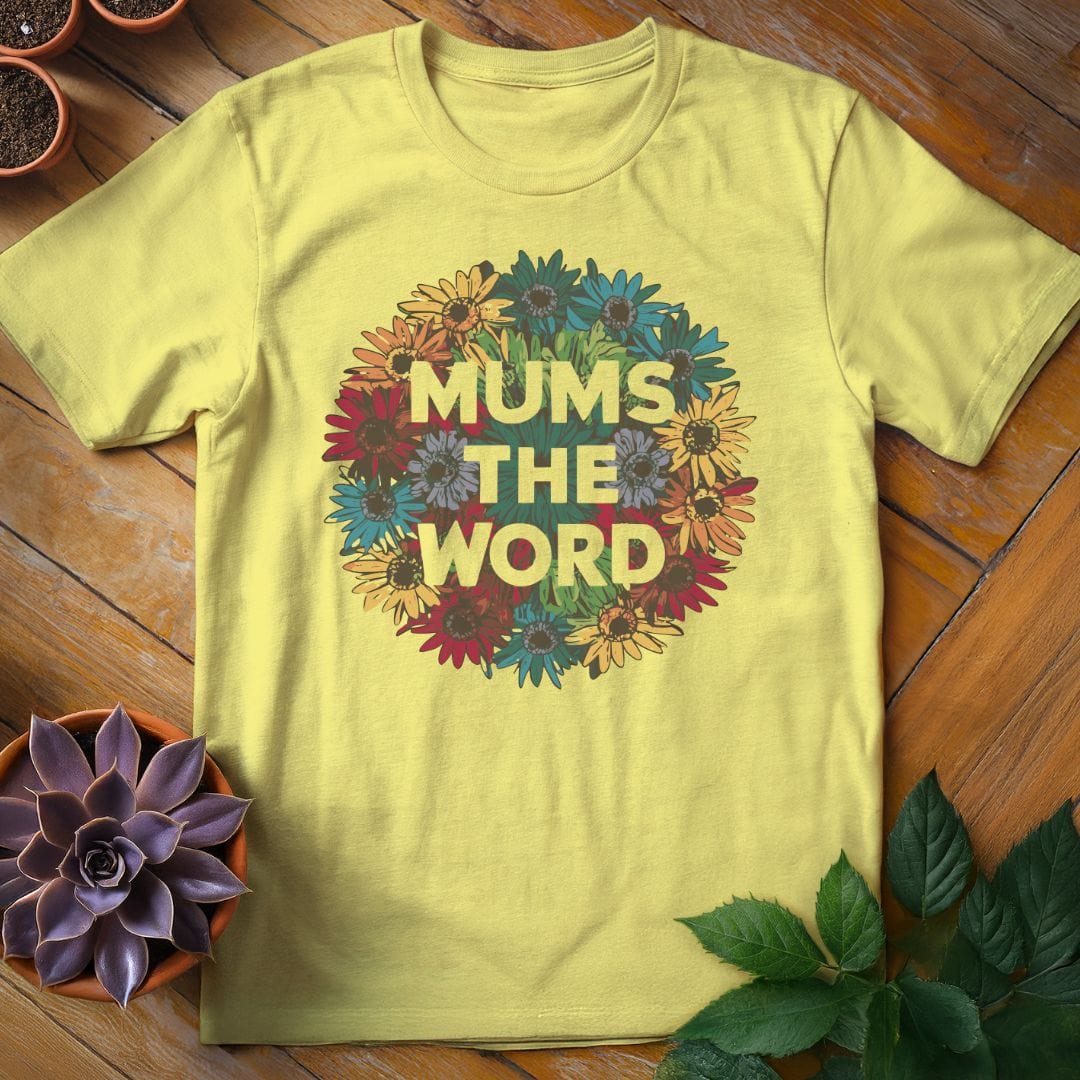 Chrysanthemums the Word Tee T-Shirt Cornsilk / S