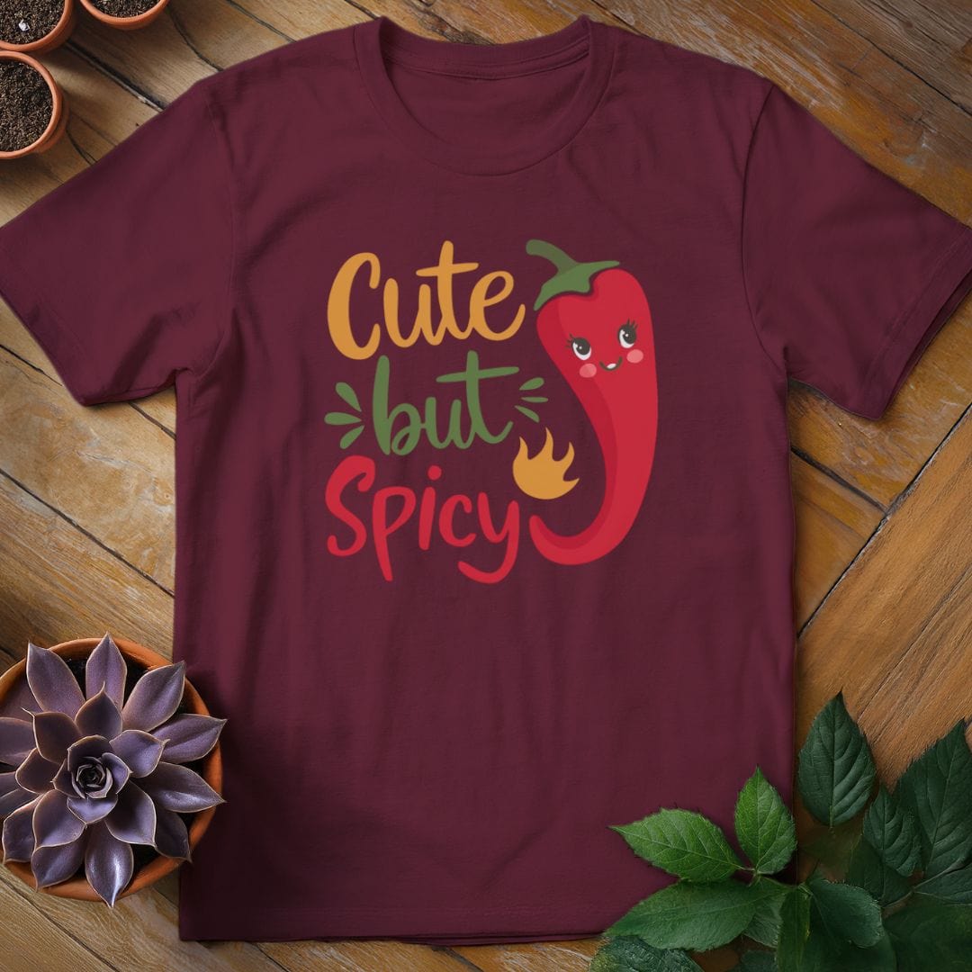 Cute But Spicy Tee T-Shirt Maroon / S