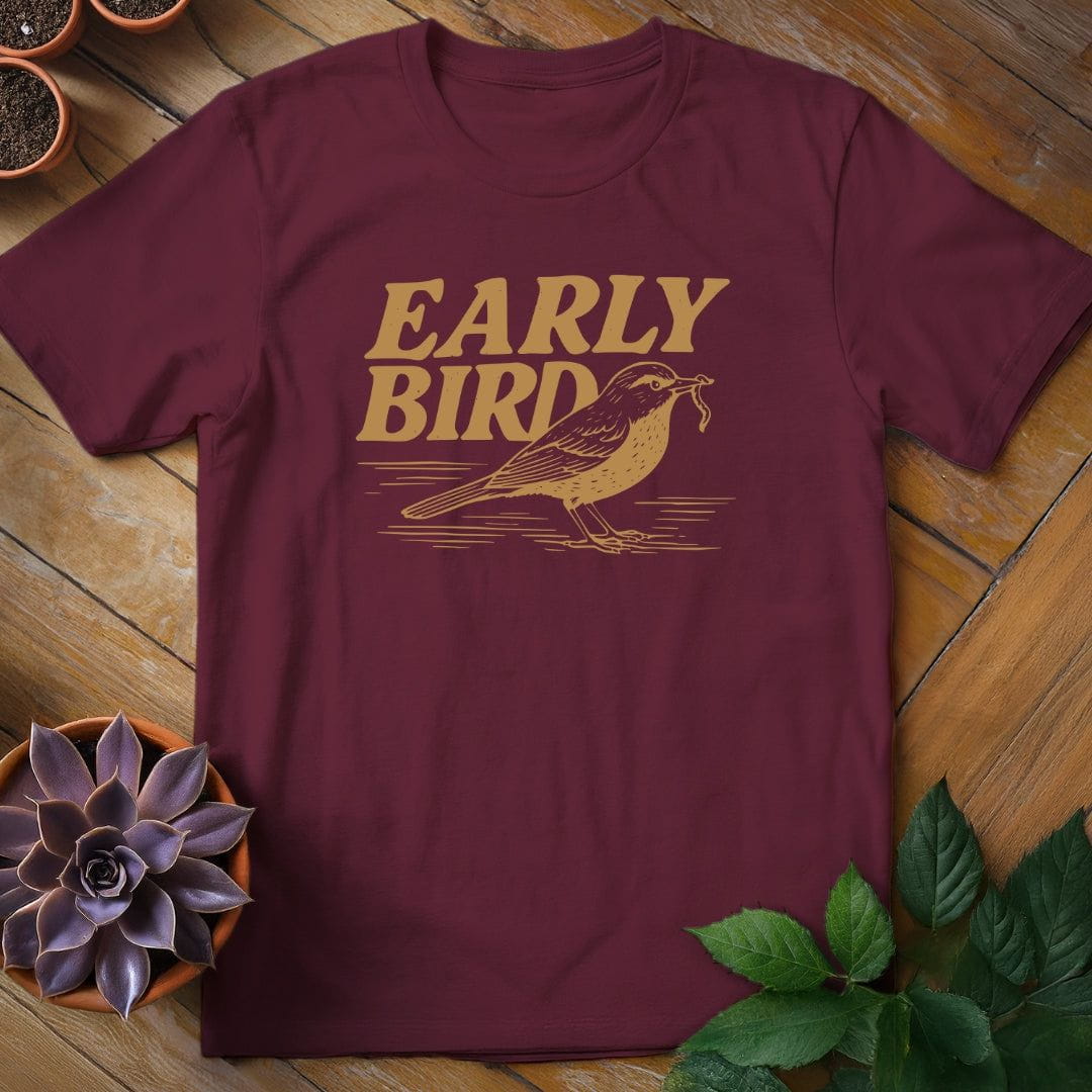 Early Bird Tee T-Shirt Maroon / S