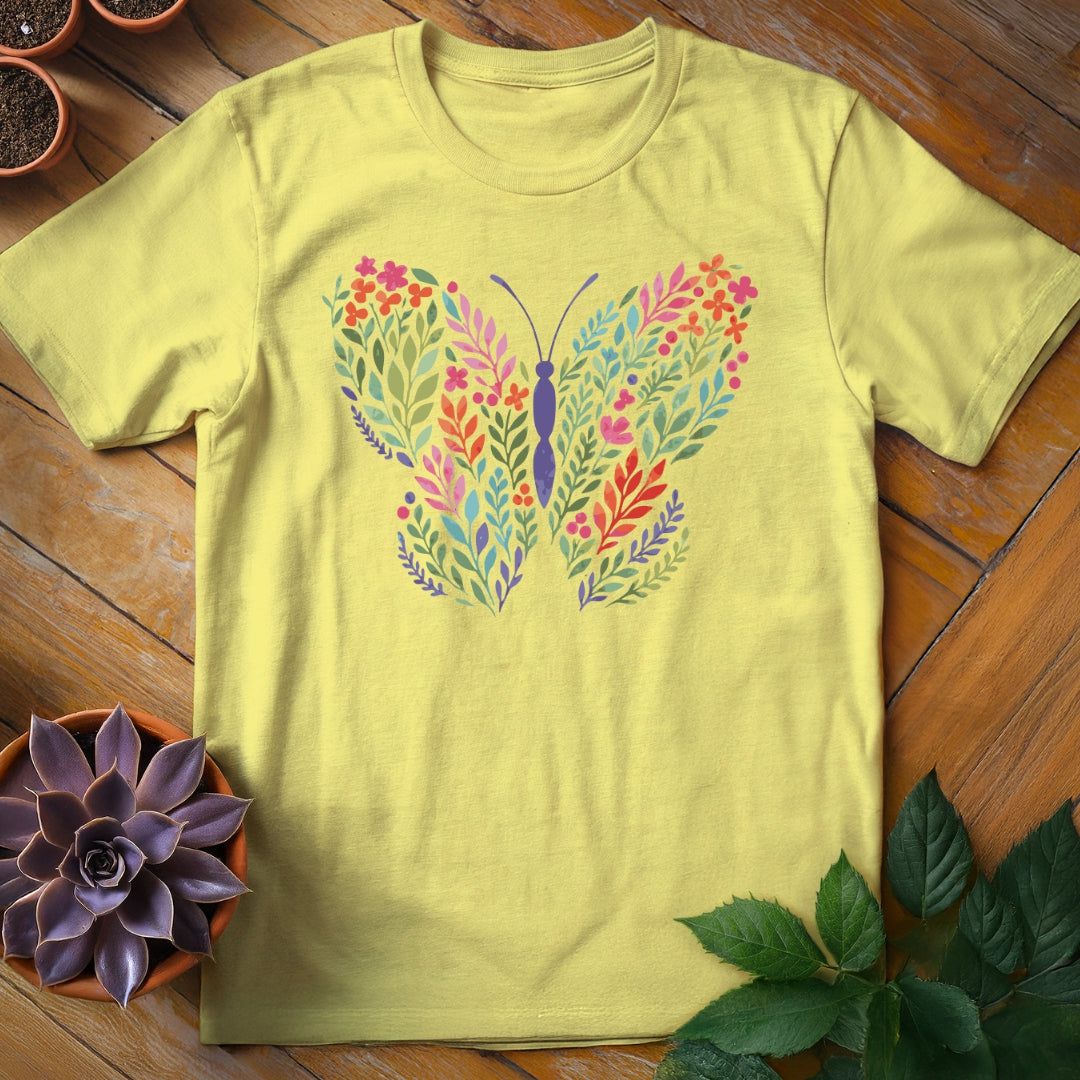 Flower Butterfly Tee T-Shirt Cornsilk / S