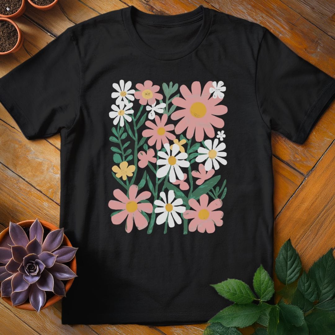 Flowers Tee T-Shirt Black / S