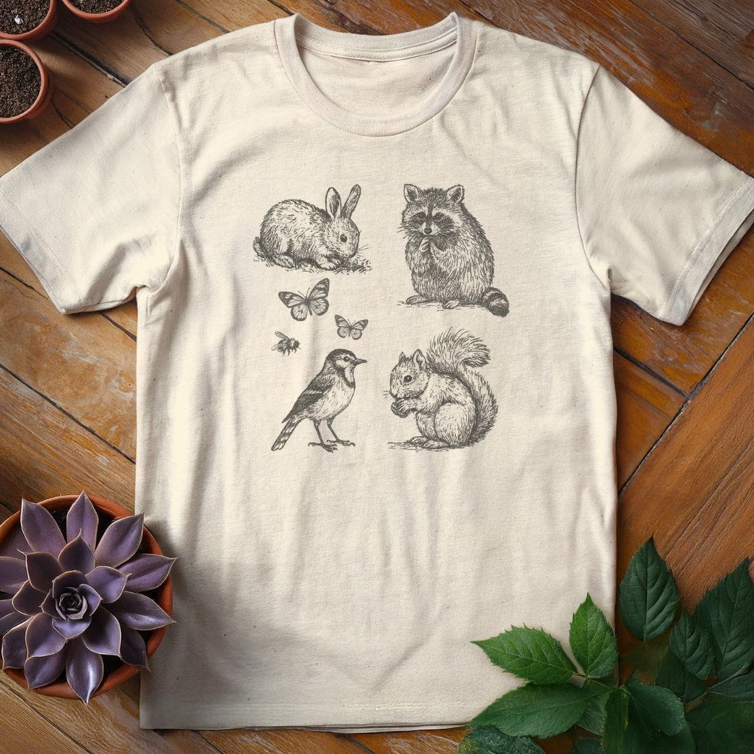 Garden Animals Tee T-Shirt Natural / S