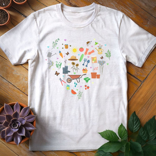 Gardening Heart Tee T-Shirt White / S