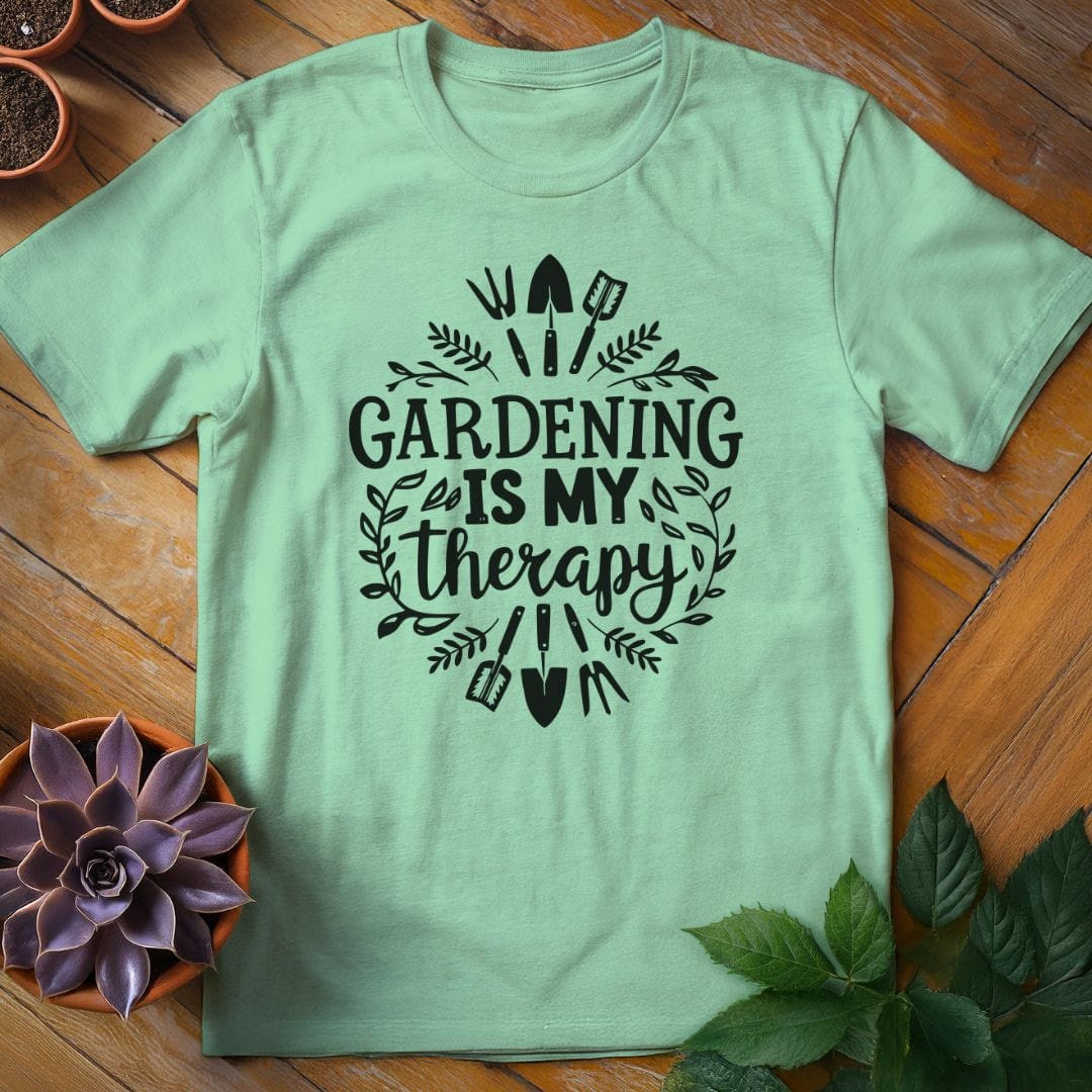 Gardening is My Therapy Tee T-Shirt Mint Green / S