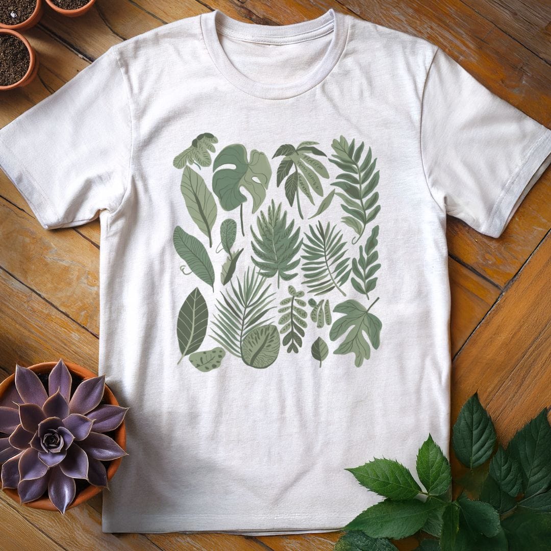 Green Leaves Tee T-Shirt White / S
