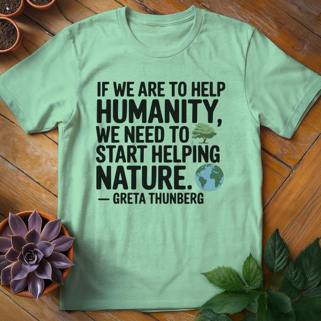 Greta Thunberg Quote Tee T-Shirt Mint Green / S