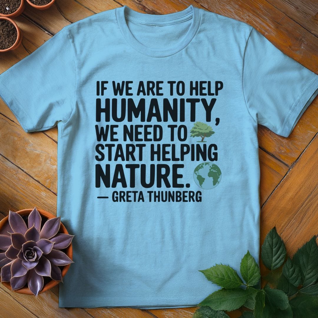 Greta Thunberg Quote Tee T-Shirt Sky / S