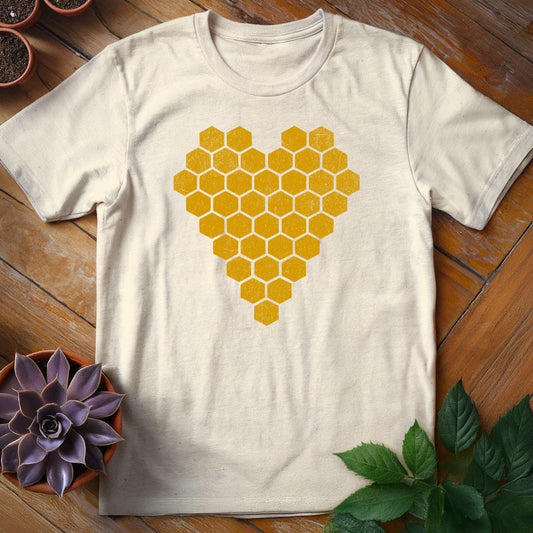 Honeycomb Heart Tee T-Shirt Natural / S
