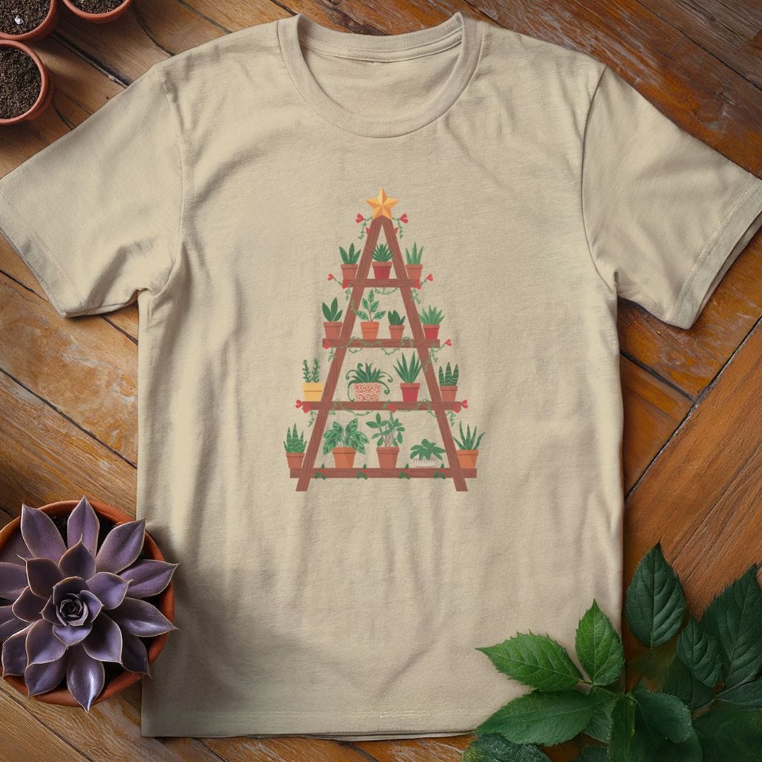 Houseplant Christmas Tree Tee T-Shirt Sand / S