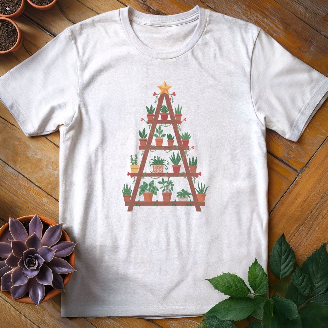 Houseplant Christmas Tree Tee T-Shirt White / S