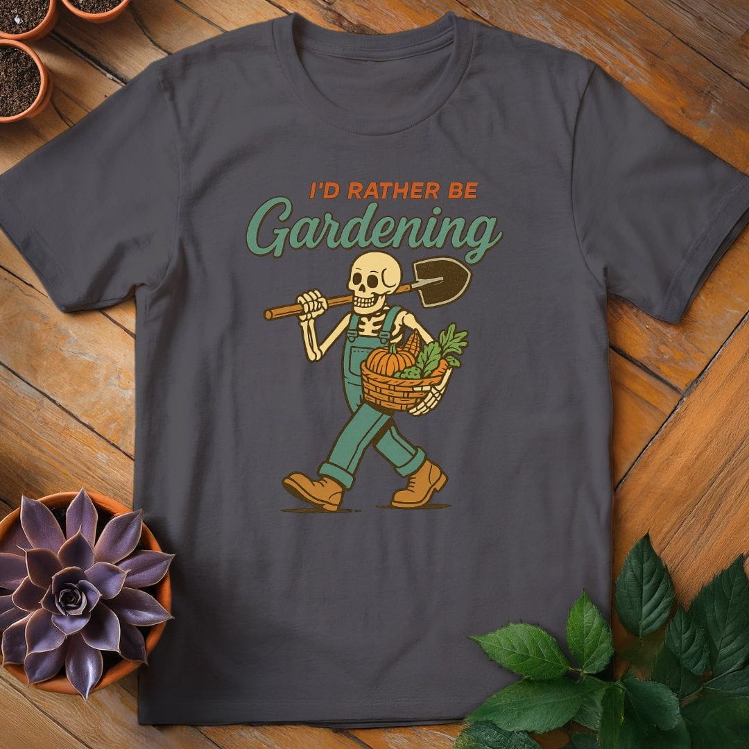 I'd Rather Be Gardening Tee T-Shirt Charcoal / S