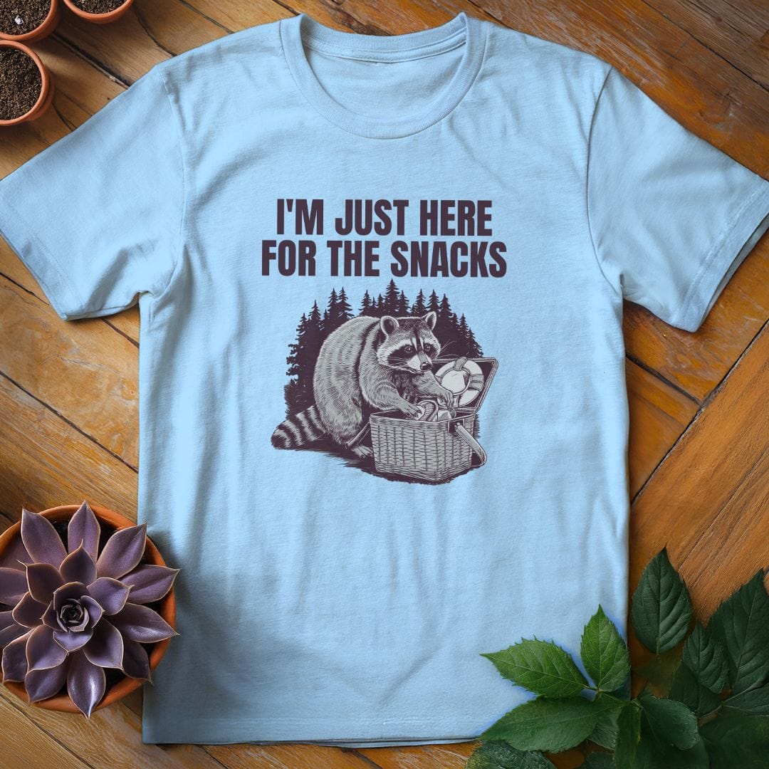 I'm Just Here for the Snacks Tee T-Shirt Light Blue / S