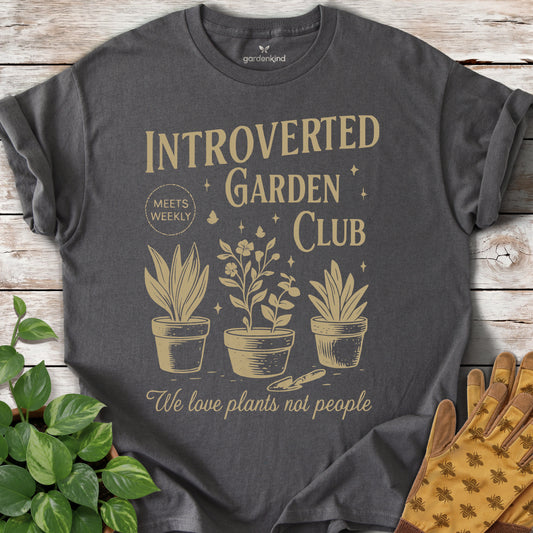 Introverted Garden Club Tee, Charcoal