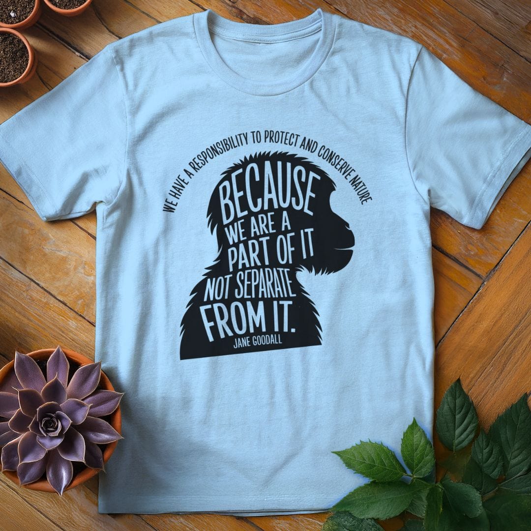 Jane Goodall Quote Tee T-Shirt Light Blue / S