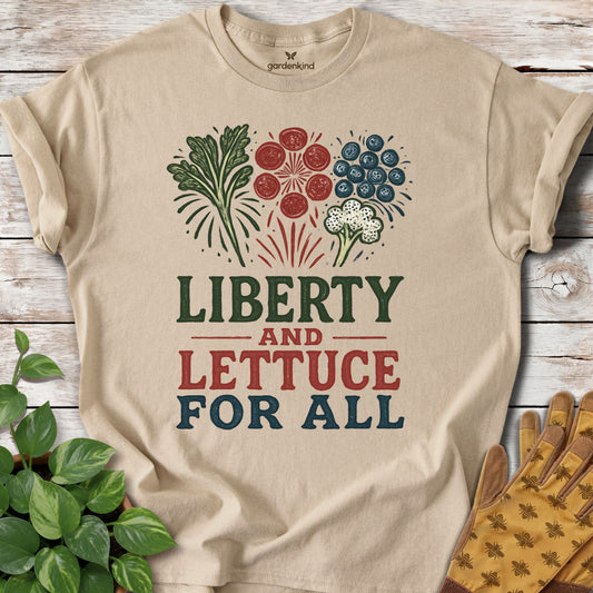 Liberty and Lettuce for All Tee, Sand