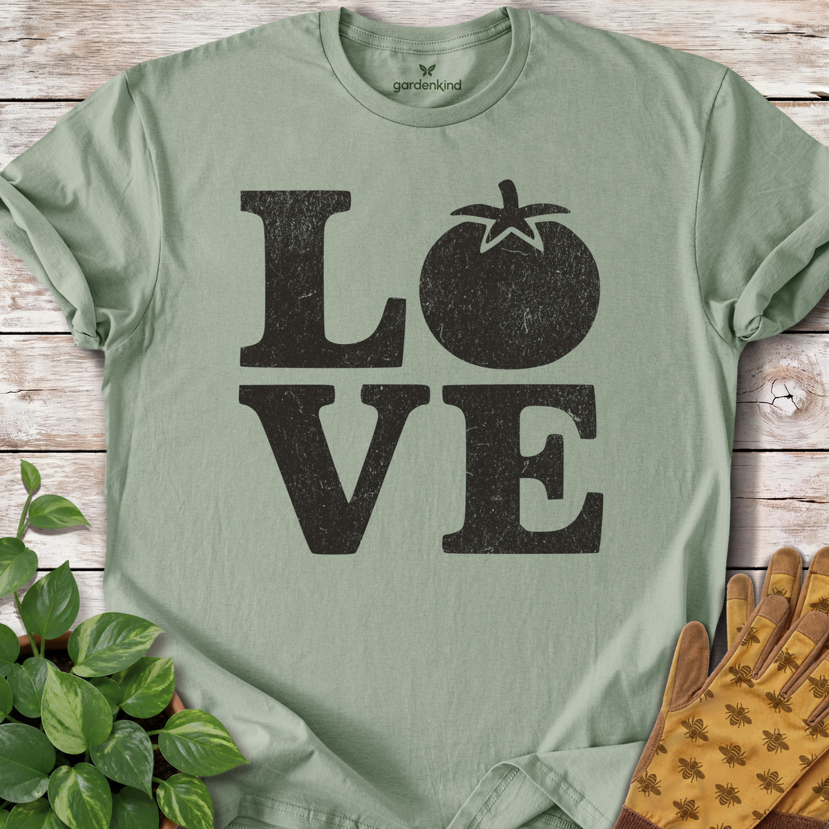 LOVE Tomatoes Tee, Sage