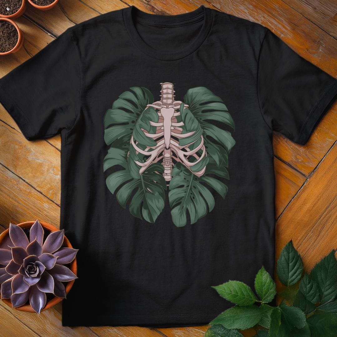Monstera Lungs Tee T-Shirt Black / S