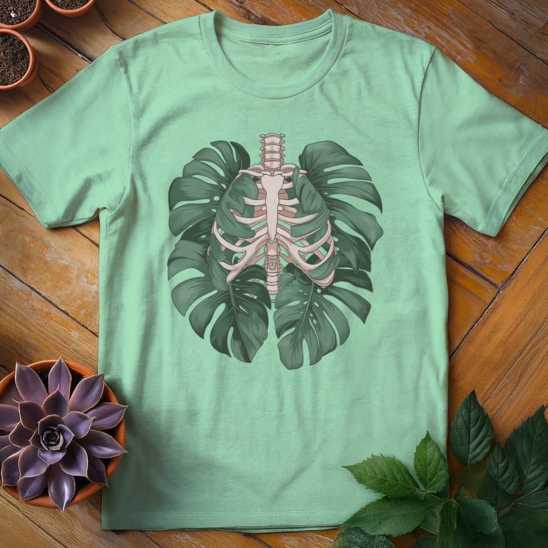 Monstera Lungs Tee T-Shirt Mint Green / S