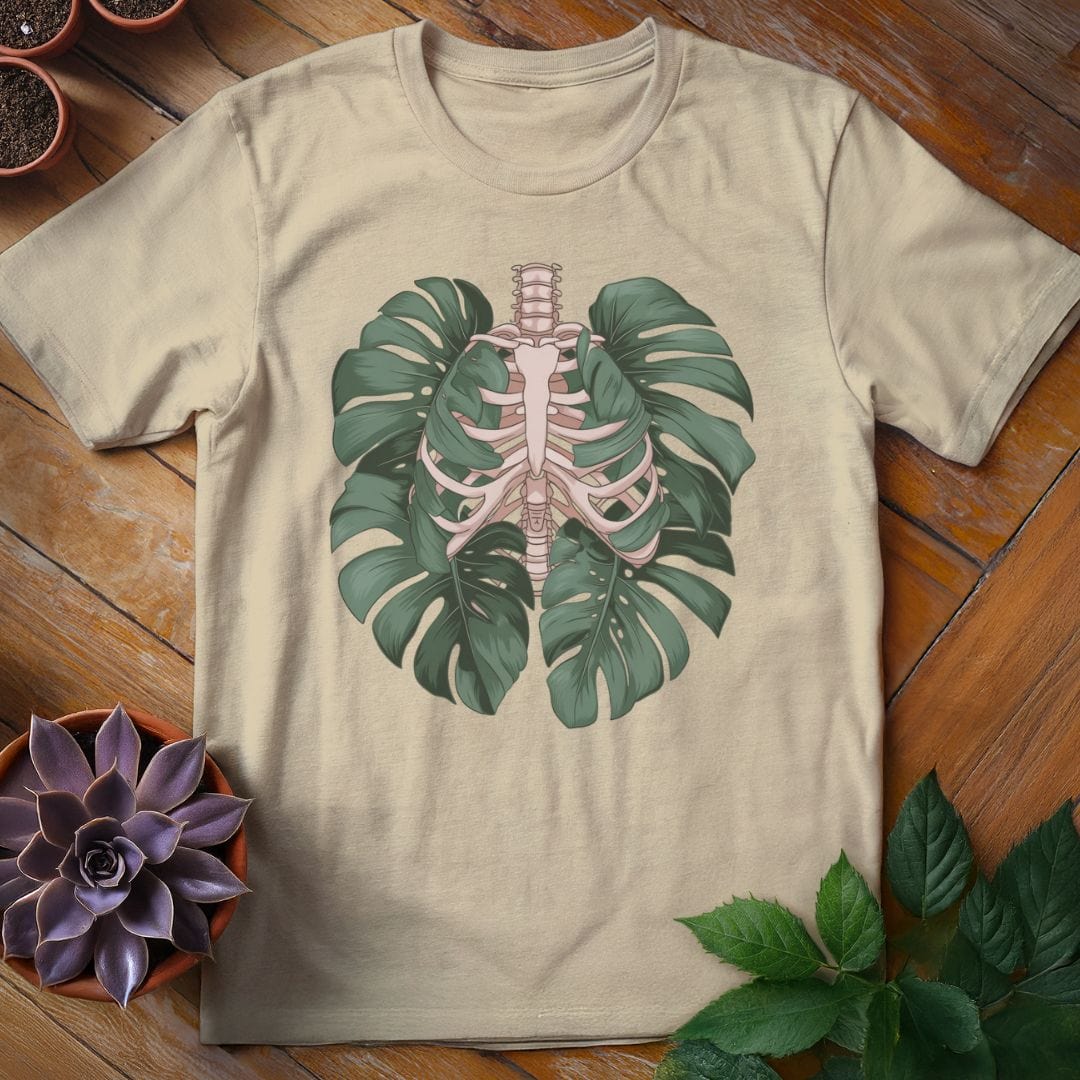 Monstera Lungs Tee T-Shirt Sand / S