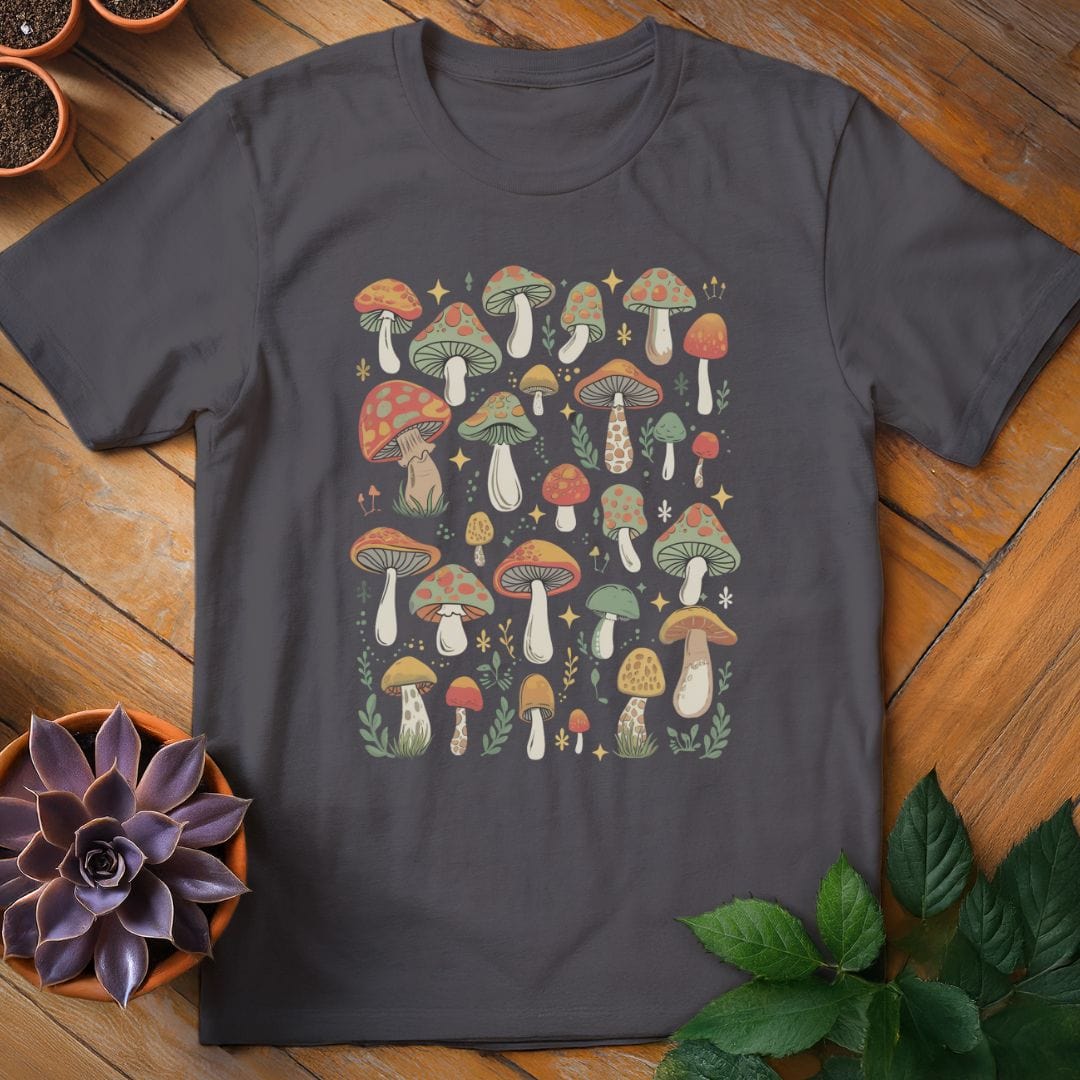 Mushrooms Tee T-Shirt Charcoal / S