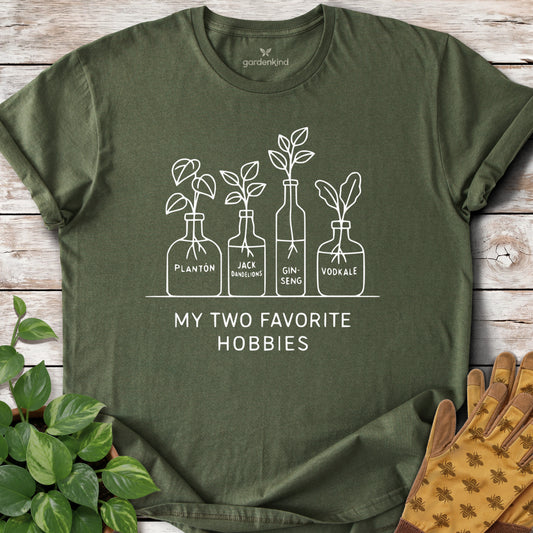 My Two Favorite Hobbies Tee, Military Green