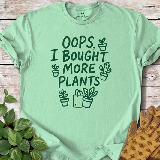 Oops, I Bought More Plants Tee, Mint Green