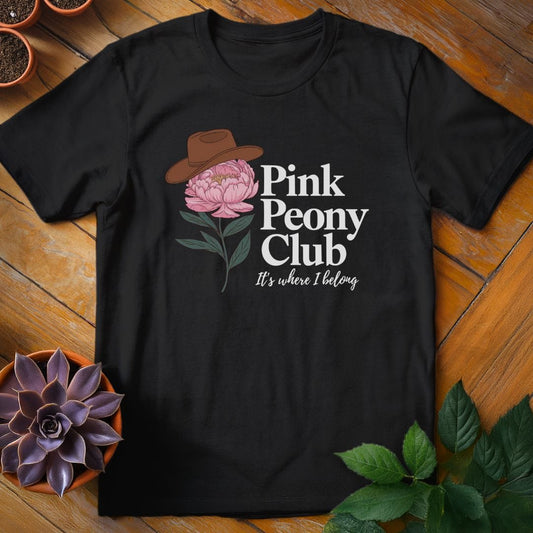 Pink Peony Club Tee T-Shirt Black / S