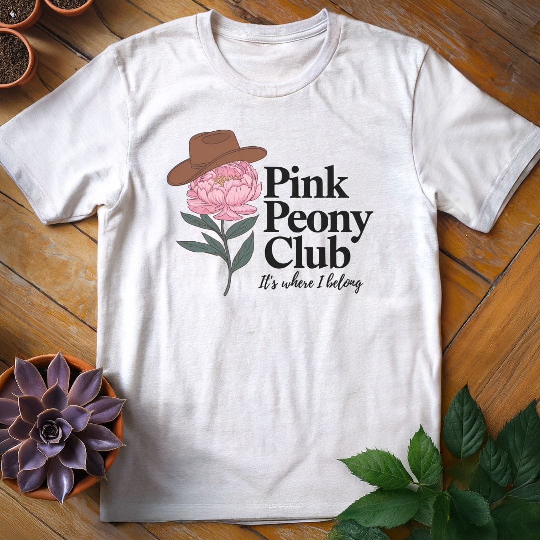Pink Peony Club Tee T-Shirt White / S