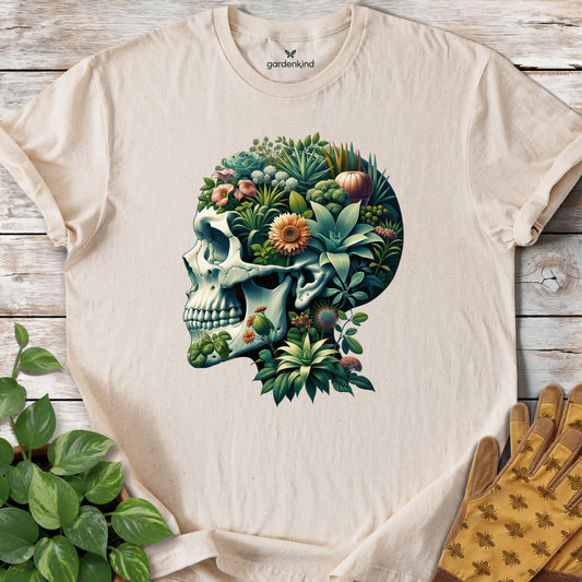 Plant Skull Tee, Natural