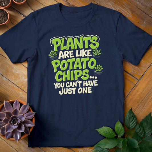 Plants Are Like Potato Chips Tee T-Shirt Navy / S
