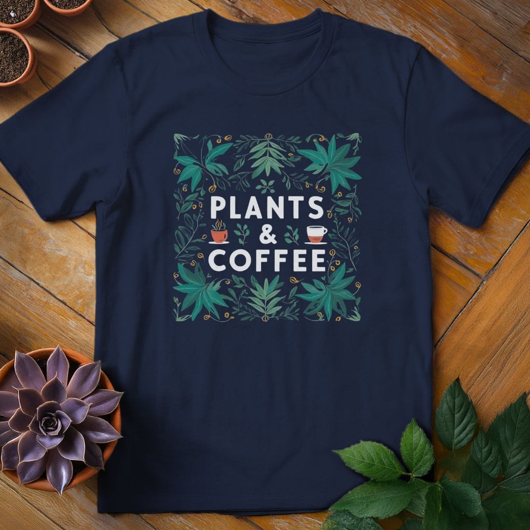 Plants & Coffee Tee T-Shirt Navy / S