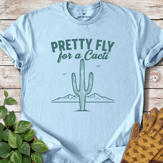 Pretty Fly for a Cacti Tee, Light Blue