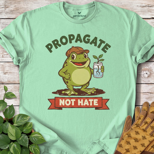 Propagate Not Hate Frog Tee, Mint Green