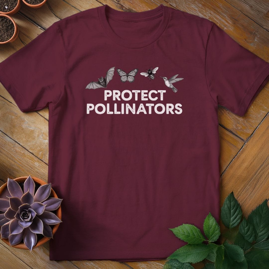 Protect Pollinators Tee T-Shirt Maroon / S