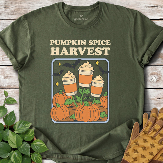 Pumpkin Spice Harvest Tee, Military Green