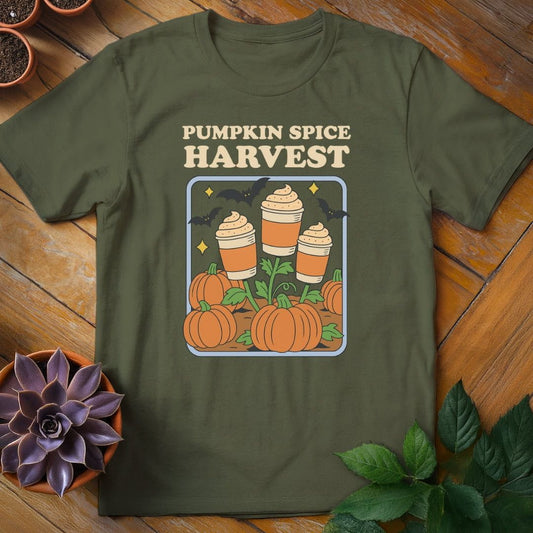Pumpkin Spice Harvest Tee T-Shirt Military Green / S