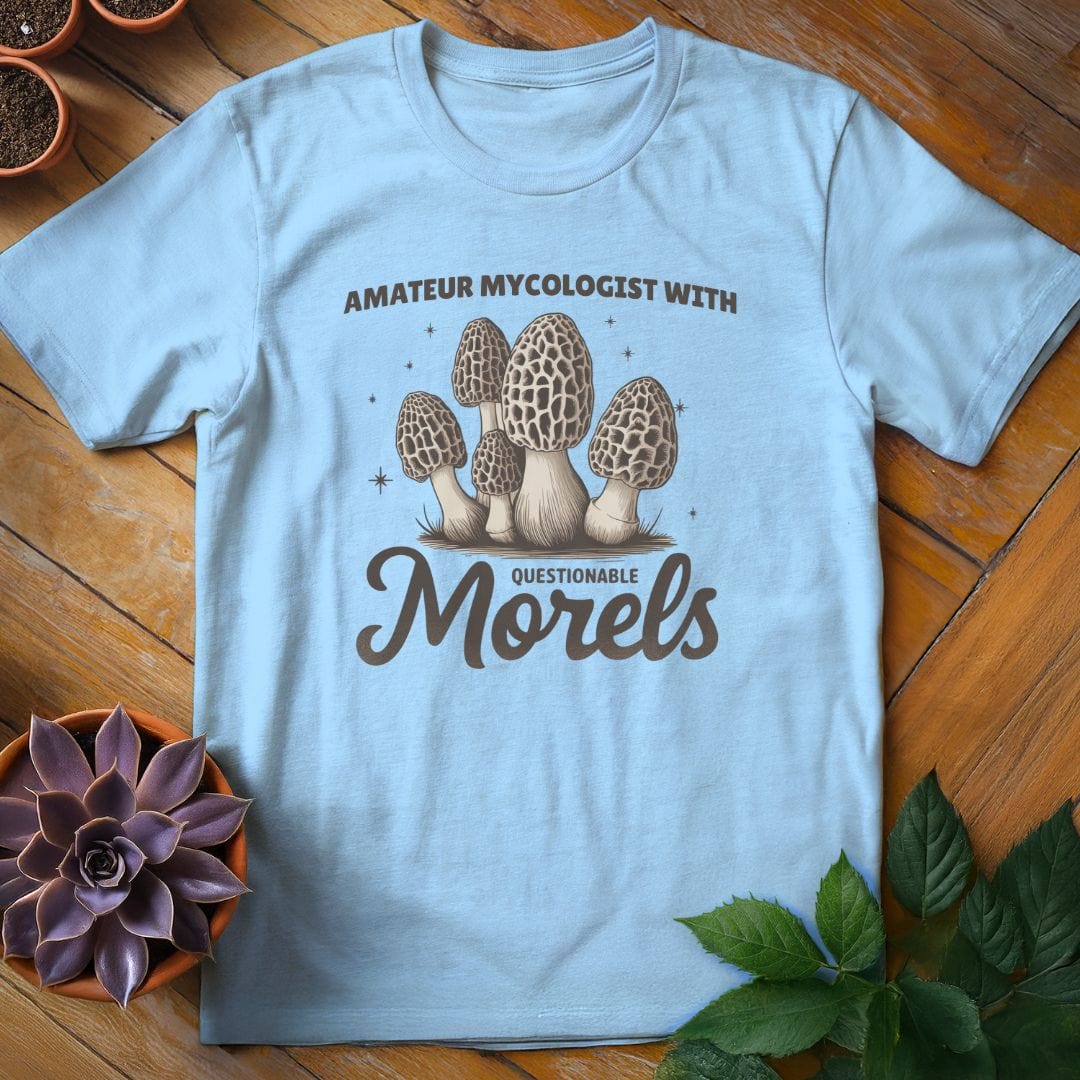 Questionable Morels Tee T-Shirt Light Blue / S