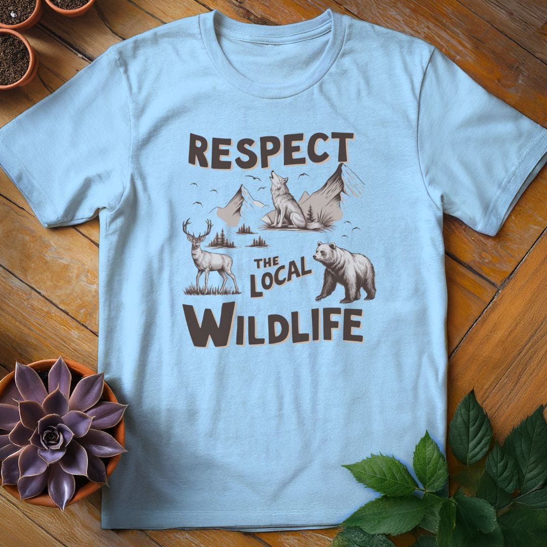 Respect the Local Wildlife Tee T-Shirt Light Blue / S