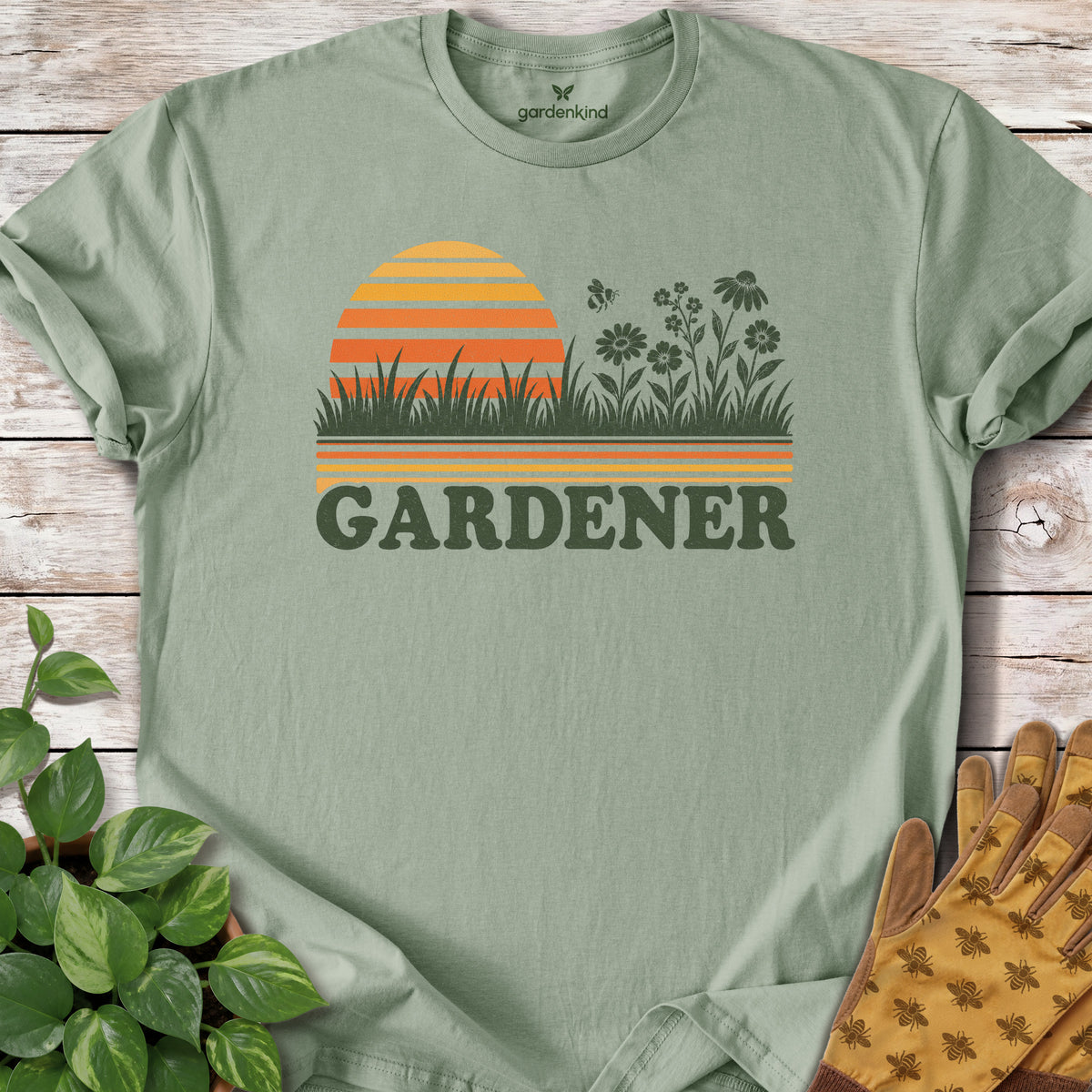 Retro Gardener Tee, Sage