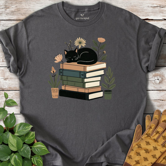 Sleeping Cat Tee, Charcoal