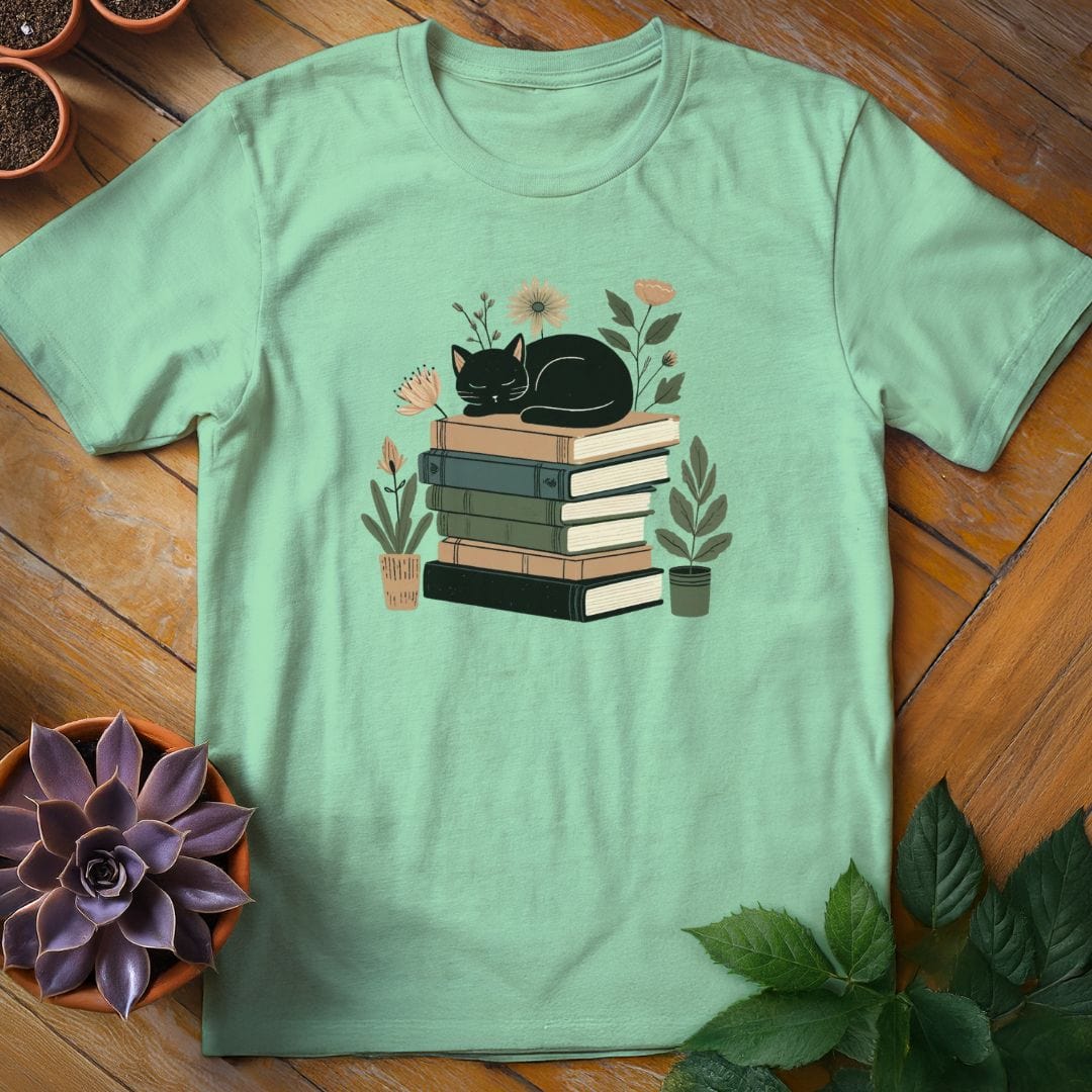 Sleeping Cat Tee T-Shirt Mint Green / S