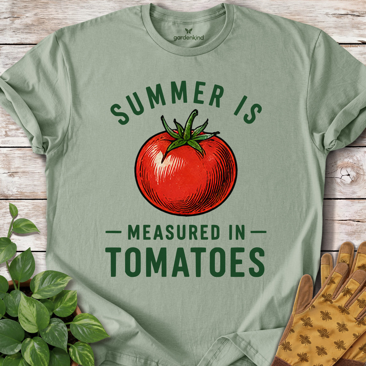 Summer is Measured in Tomatoes Tee, Sage