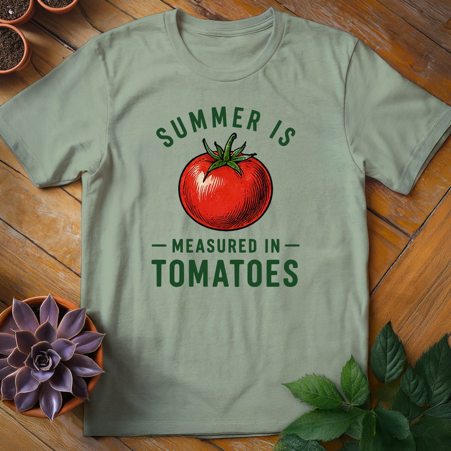 Summer is Measured in Tomatoes Tee T-Shirt Sage / S