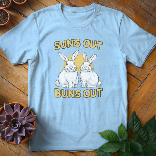 Sun's Out Buns Out Tee T-Shirt Light Blue / S