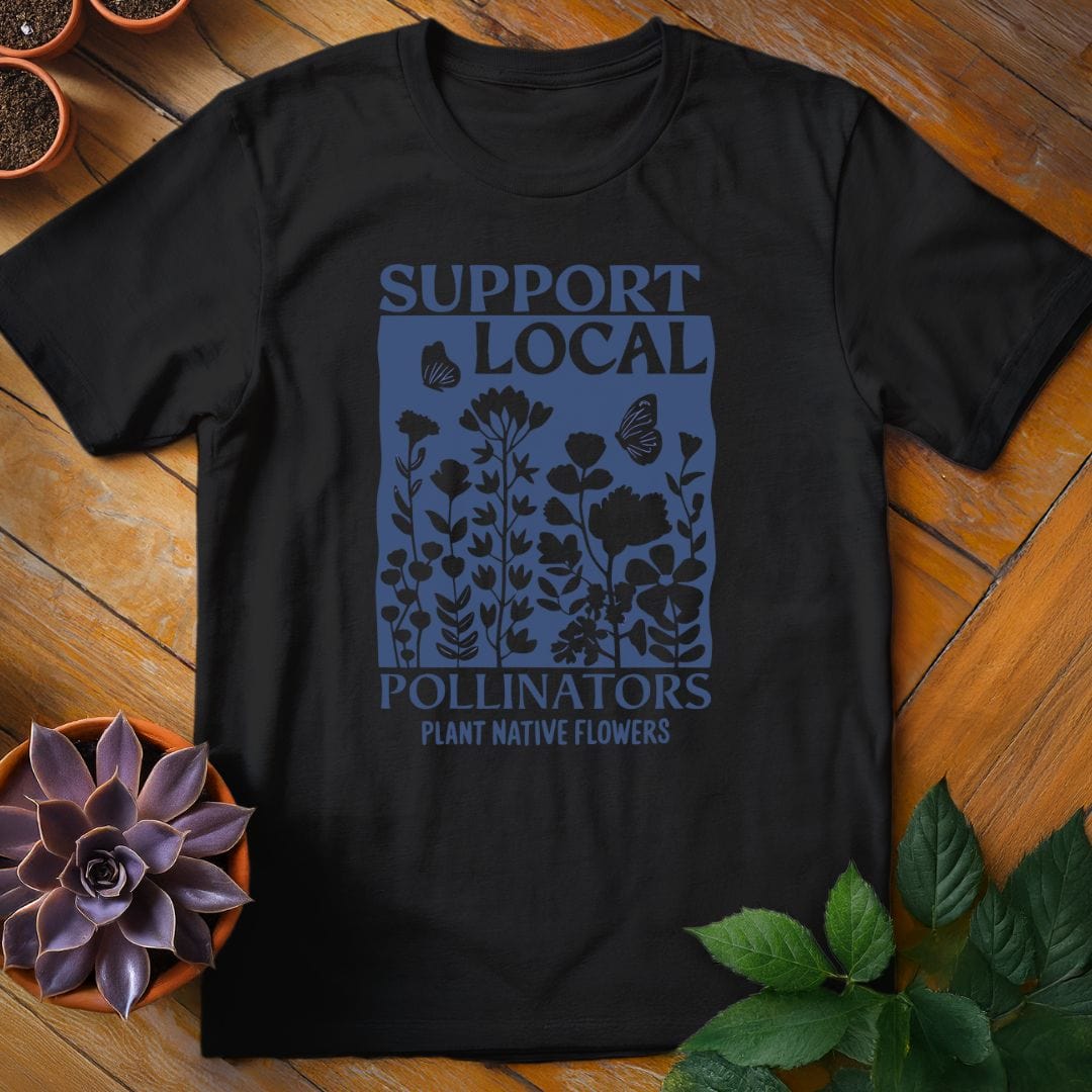 Support Local Pollinators Tee T-Shirt Black / S