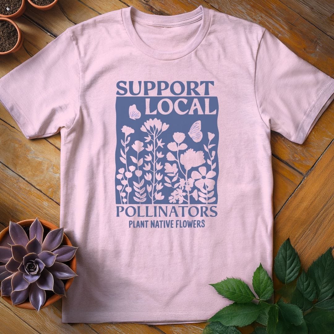 Support Local Pollinators Tee T-Shirt Light Pink / S