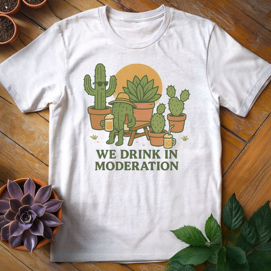 We Drink in Moderation Tee T-Shirt White / S